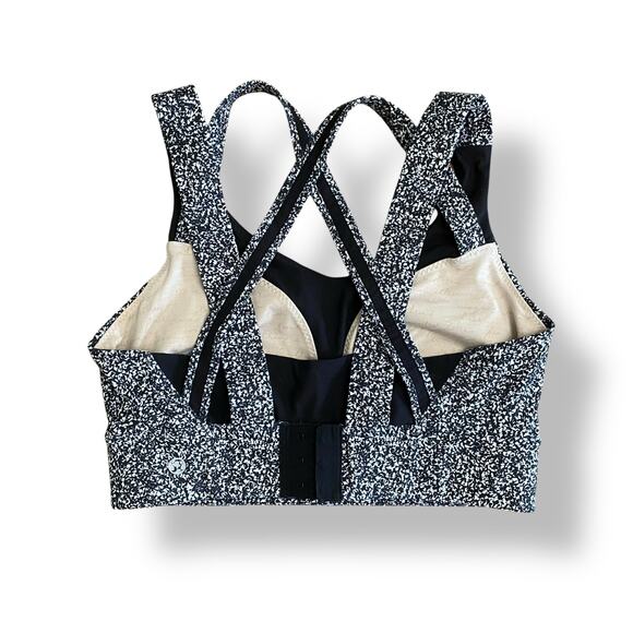 Lululemon Athletica Oxygen Sports Bra Flashback Static White Black Size‎ 8 - Picture 3 of 6